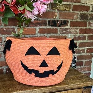 Orange Jack-O'-Lantern Basket